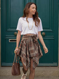 Jupe-short asymétrique à carreaux – JUPE SHORT MERYL – TAMASHOP – vue 4