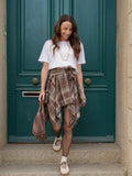 Jupe-short asymétrique à carreaux – JUPE SHORT MERYL – TAMASHOP – vue 9