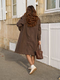 Manteau long chocolat – MANTEAU GLORIA CHOCOLAT – TAMASHOP – vue 2