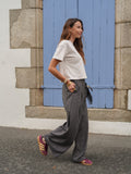 Pantalon à carreaux coupe droite taille élastiquée – ROBY – photo 11