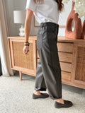 Pantalon ballon effet simili cuir chocolat – AYLA – photo 2