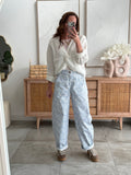 Pantalon fluide coupe ballon bleu et blanc 2 poches – FLORA – photo 5