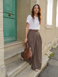Pantalon palazzo à carreaux marron – PANTALON LEON MARRON – TAMASHOP – vue 15