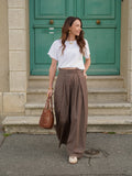 Pantalon palazzo à carreaux marron – PANTALON LEON MARRON – TAMASHOP – vue 16