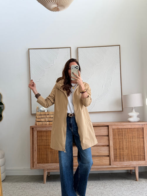 Parka longue beige déperlante doublure douce – THEA – photo 1