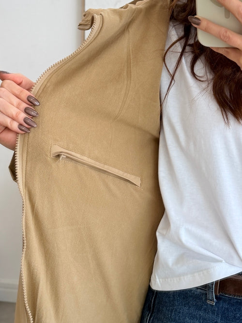 Parka longue beige déperlante doublure douce – THEA – photo 2