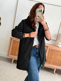 Parka longue noire déperlante doublure douce – THEA – photo 2