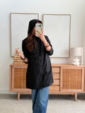 Parka longue noire déperlante doublure douce – THEA – photo 5