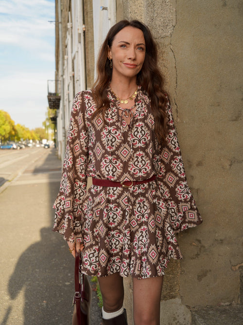 Robe courte imprimé cachemire – ROBE ILONA – TAMASHOP – vue 2