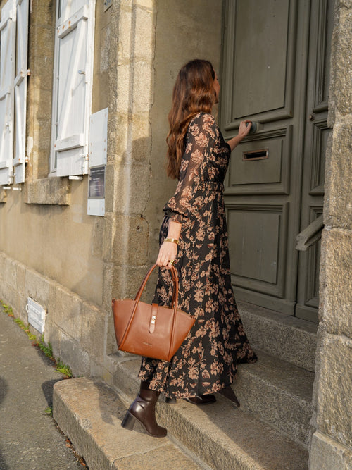 Robe longue fleurie noire – ROBE JESSY – TAMASHOP – vue 6