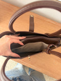 Sac à main chocolat forme évasée bandoulière amovible – DORIANA – photo 2