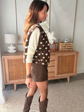 Short taille haute chocolat ceinture intégrée évasé – TELMA – photo 2
