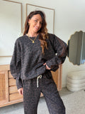 Sweat femme léopard ton sur ton bandes contrastantes – CLEMENCE – photo 1