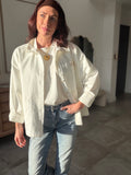 Veste femme blanche et beige brodée Sun deux poches – PALMA – photo 2