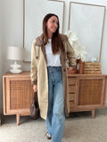 Veste longue réversible beige et marron à capuche – VENUS – photo 8