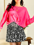 Pull femme oversize encolure bateau rose – NAHE – photo 4