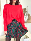 Pull femme oversize encolure bateau rouge – NAHE – photo 4